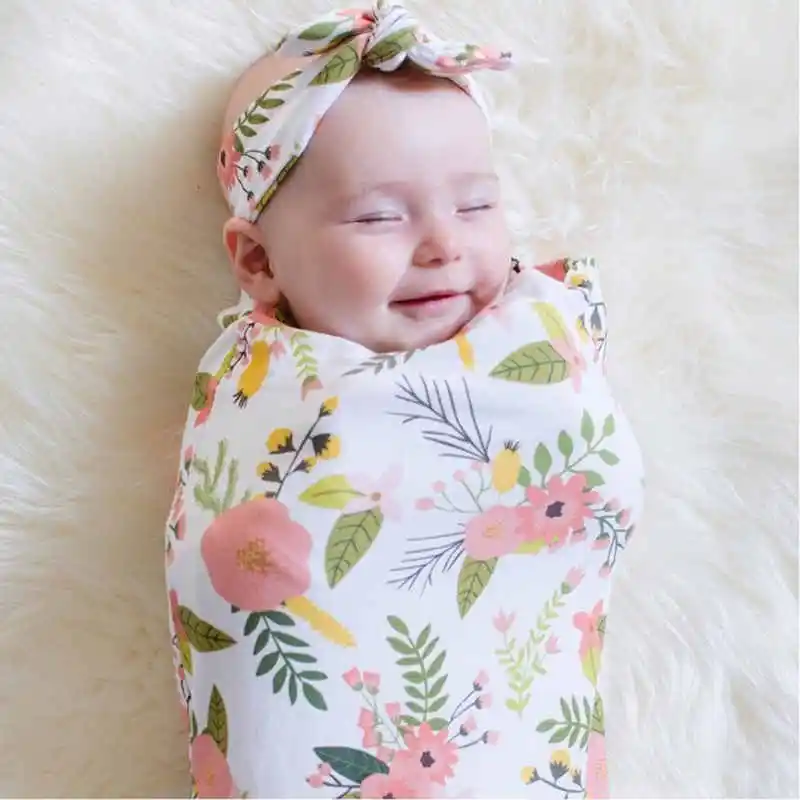 2Pcs-Set-Newborn-Swaddle-Blanket-Baby-Cocoon-Sleeping-Bag-Muslin-Wrap-Headband (4)