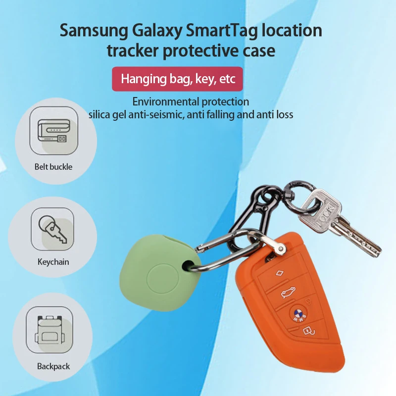 For Samsung Galaxy SmartTag Locator Tracker Case Keychain Anti-lost Cover Sleeve Protective Case For Smart Tag Trackers Holder