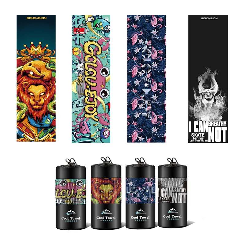 

2019 cold towelcool wrist scarf fashionable shawl Men fitness light thin fast and portable sweat towel women head scarf Cartoon