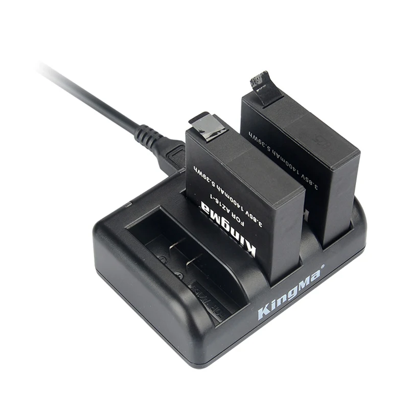 

2Pcs Original King Ma Xiaomi Yi 4K Lite 4k Battery 3 slots Charger for original xiaomi yi 2 xiaoyi 4k plus camera accessories