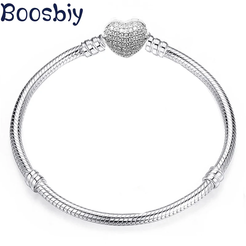 Silver Plated Snake Chain Fit Brand Bracelet European Charm Bracelet for Women DIY Jewelry Making bracelet jewelry