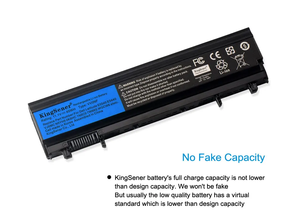 Аккумулятор KingSener VV0NF для ноутбука DELL Latitude E5440 E5540 Series VJXMC N5YH9 0K8HC 7W6K0 FT6D9 11 1 V 65WH|battery for
