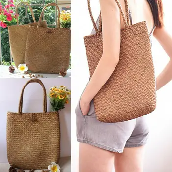 

Women Hand-Woven Rattan Bag Wicker Crossbody Summer Straw Woven Purse HandBag US
