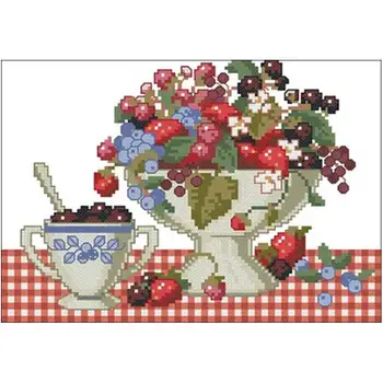 

A plate of fruit patterns Counted Cross Stitch 11CT 14CT 18CT DIY Chinese Cross Stitch Kits Embroidery Needlework Sets