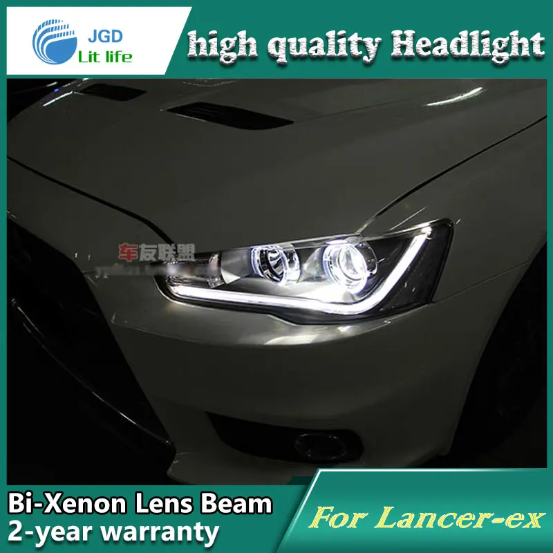 Автомобильный Стайлинг для Mitsubishi Lancer фары ангельские глазки DRL 2012 LANCER LED бар Q5 bi