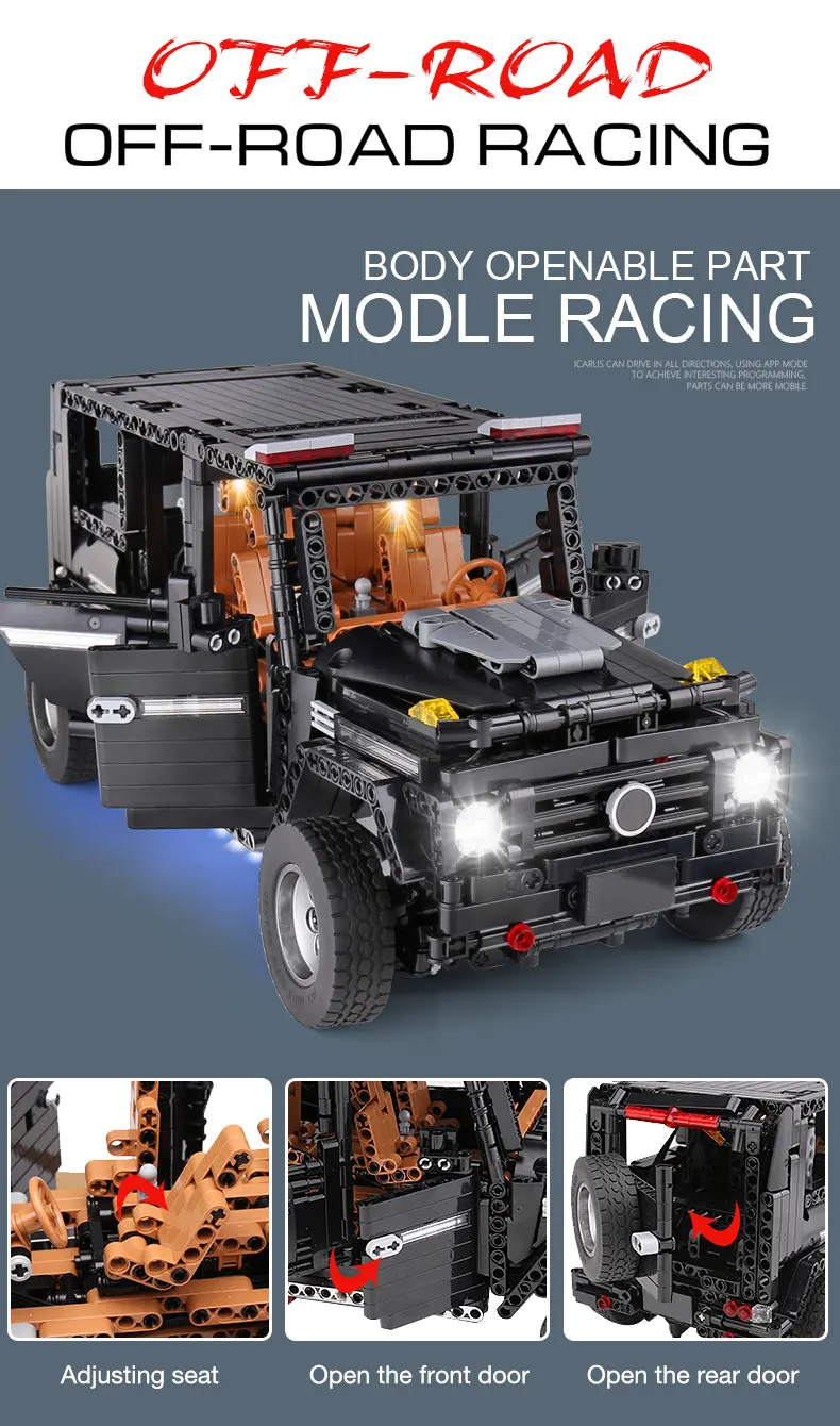 Yeshin 20100 DHL Technic автомобиль совместим с новым MOC-2425 G500 AWD вагон набор строительных блоков Кирпичи ребенок приложение RC мотор игрушка