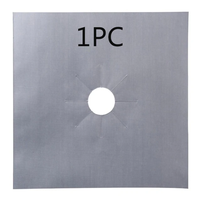 1pc silver Кухонные принадлежности, газовые протекторы для плиты, многоразовые Кухонные гаджеты, газовая плита, крышка горелки, коврик для газовой плиты, инструменты для защиты от травм - Цвет: 1pc silver