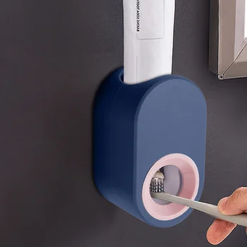 

10pc Hot Sale Automatic Toothpaste Dispenser Non-Toxic Wall Hanger Mount Dust-Proof Toothpaste Squeezer Quick Take Straw Rack