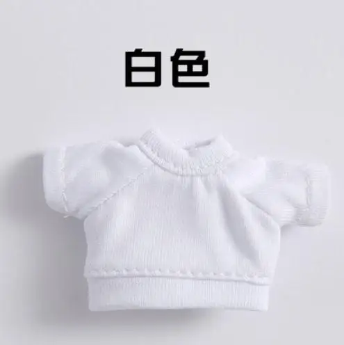 Новая кукла одежда комбинезон с юбкой, детский короткий футболка худи для ob11, obitsu11, Молли, 1/12bjd кукольная одежда аксессуары для куклы - Цвет: white shirt