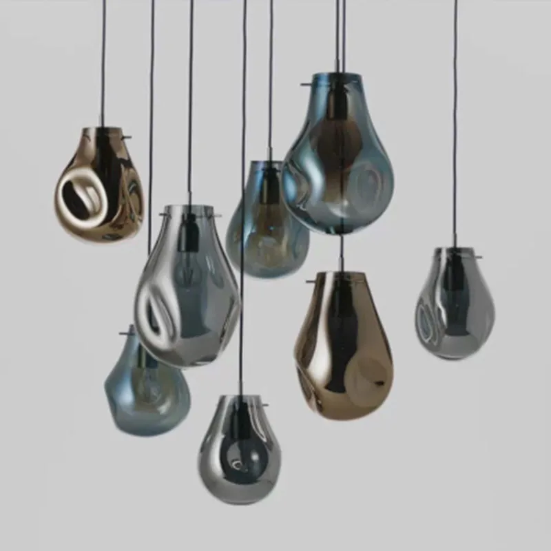 

Post-modern Minimalist Colorful Glass Pendant Lights Bedroom Bedside Lamp Cafe Restaurant Creative Designer Glass E27 Hanglamp