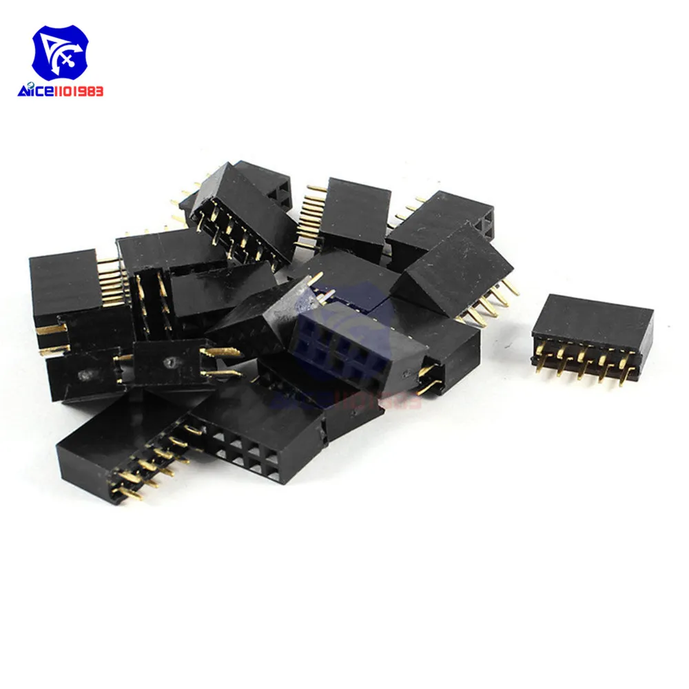 Двухрядная прямая штыревая гнездовая лента diymore 10 шт./лот 2x5 10Pin шаг 2 54 мм |