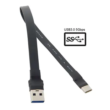 

CY Straight or Up angled USB-C Type-C Male to USB3.0 Data Cable 20cm Slim Flat Soft for Tablet & Phone & Laptop