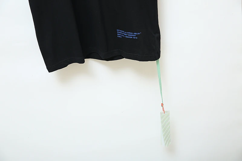19ss Off-White OW градиентная вышивка стрелы для мужчин и женщин, модные модели влюбленных пар, хлопковая Повседневная футболка с коротким рукавом и круглым вырезом