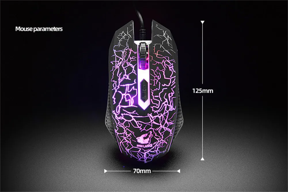 Красочные светодиодный с подсветкой USB проводной PC Радуга Gaming Keyboard Мышь комплект