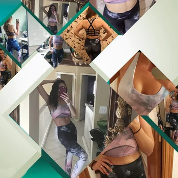 Yoga Sets Woman Sportswear  Workout Sets Gym Clothes Women Smoke Printed Fitness Jumpsuit Crop Tank Top Leggings Running,ZF169 6