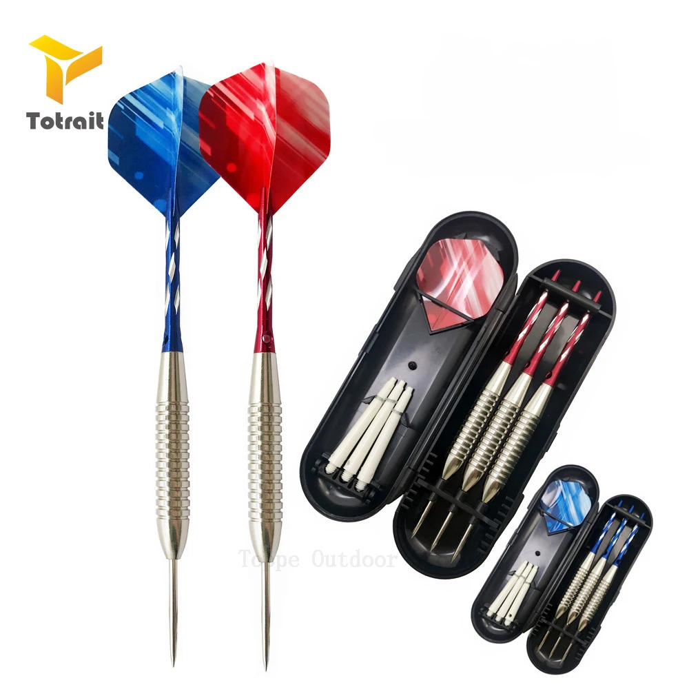 TOtrait3PCS профессиональные дартс 22 г стальной наконечник Dardos железный бочонок алюминиевые валы для внутренних профессиональных игр Dartboard красный/синий