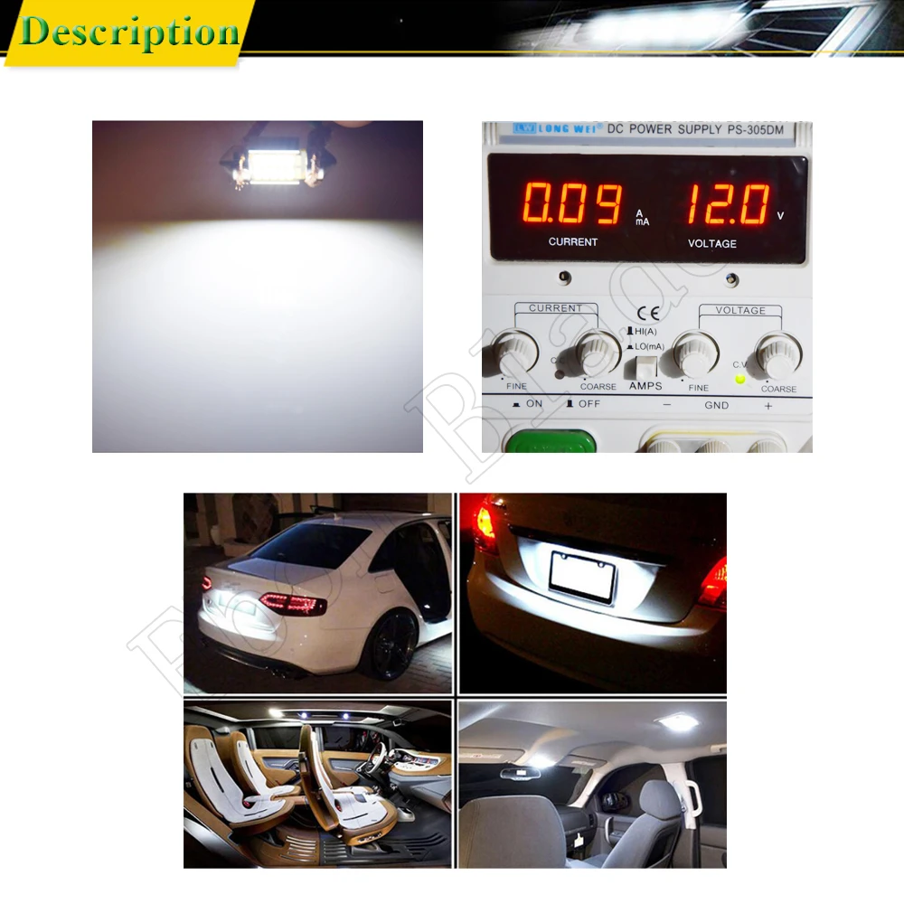 4Pcs  ڵ LED   28mm C5W 1.10 ڵ ׸     ̼ Palte  12V ڵ 