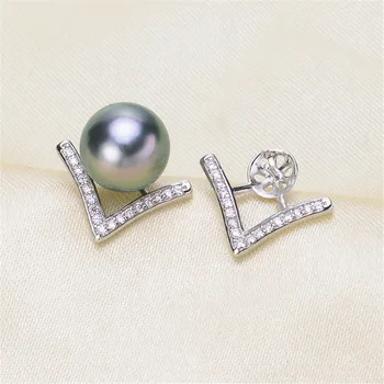 

Plated Silver Earrings Mountings Pearl Ear Wires Earrings Hook Findings Settings for DIY Stud Earrings Jewelry Making Findings