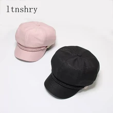 Новые хлопковые береты Newsboy, кепки s для женщин, плоская кепка s, Мужская восьмиугольная кепка, повседневные Шапки, женские осенне-зимние шапки для художника