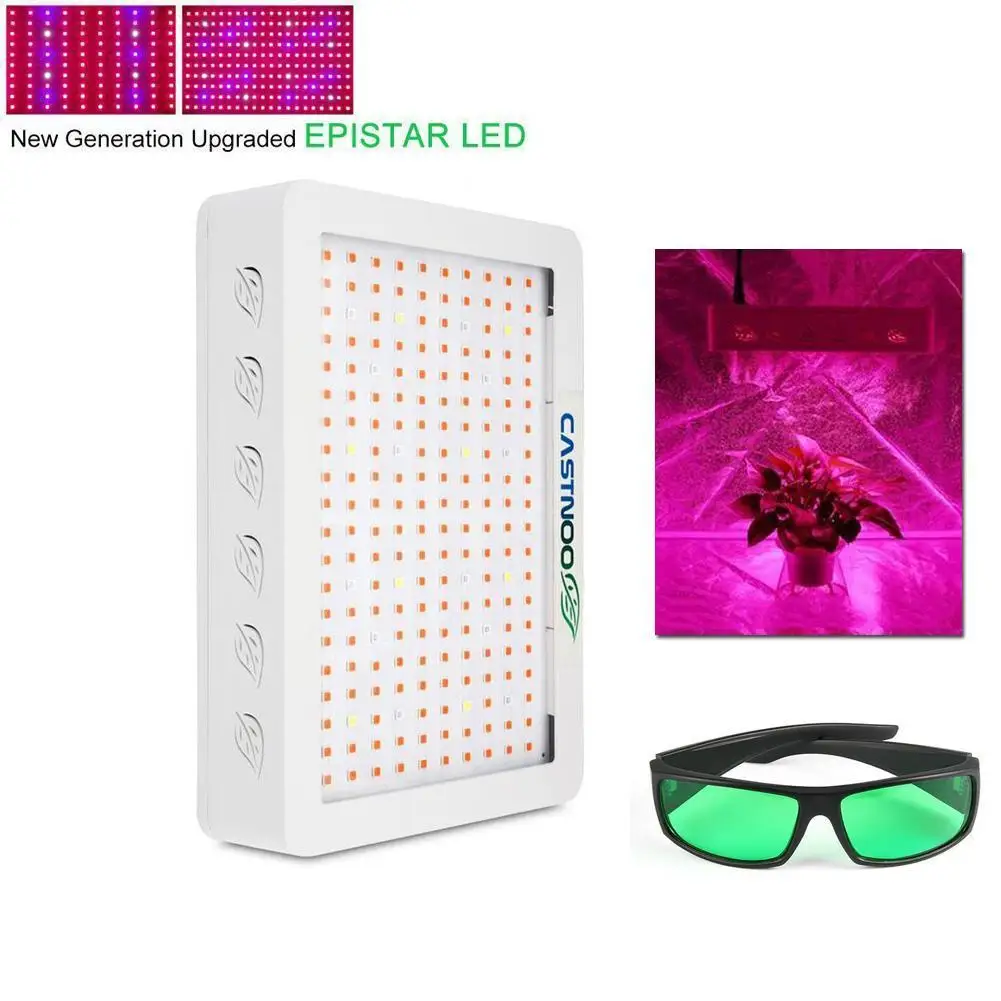 

CASTNOO 500W Full Spectrum LED Grow Light for Medical Plant Flower Bloom with Glasses