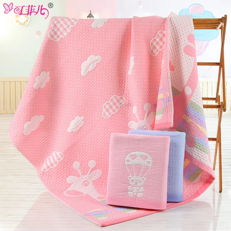 

Three Layer Gauze Padded Bath Towel for Children Cartoon Water-Absorbing Not Shed Pure Cotton Children's Quilt 110X110