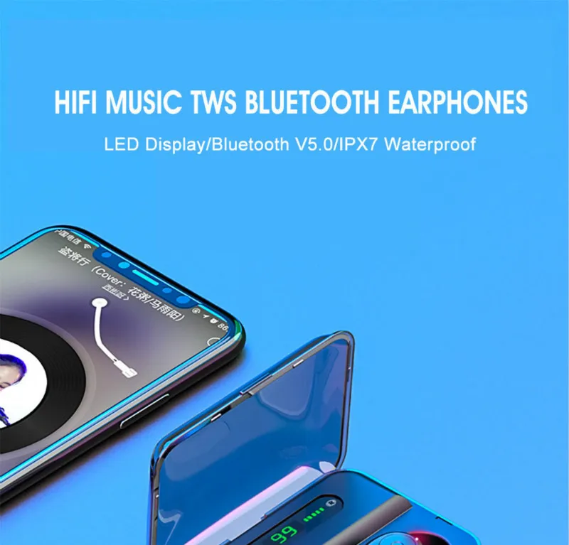 F9 TWS Bluetooth 5,0 6D стерео беспроводные наушники светодиодный дисплей водонепроницаемые IPX7 спортивные наушники с зарядным устройством микрофон для huawei