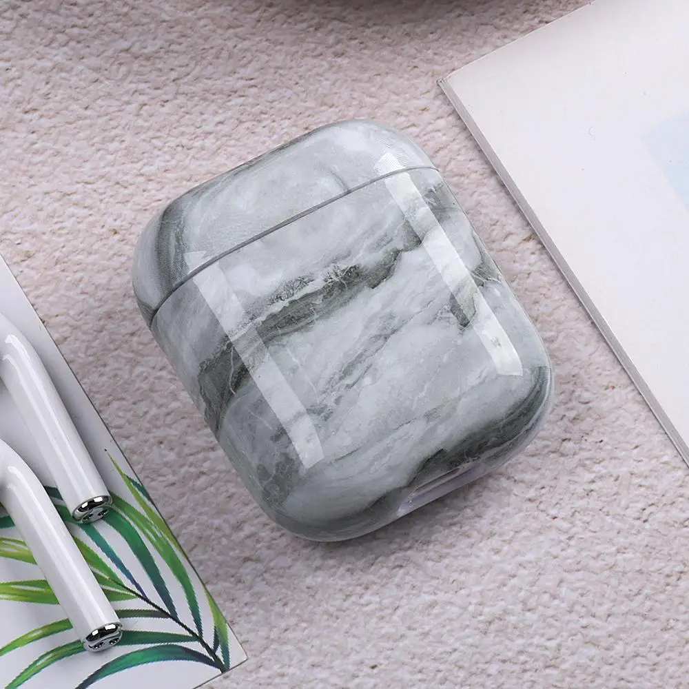 01 Роскошный силиконовый чехол для наушников Airpods 2 1 чехол с мраморным узором для Apple Airpods противоударный чехол для Air pods - Цвет: 01