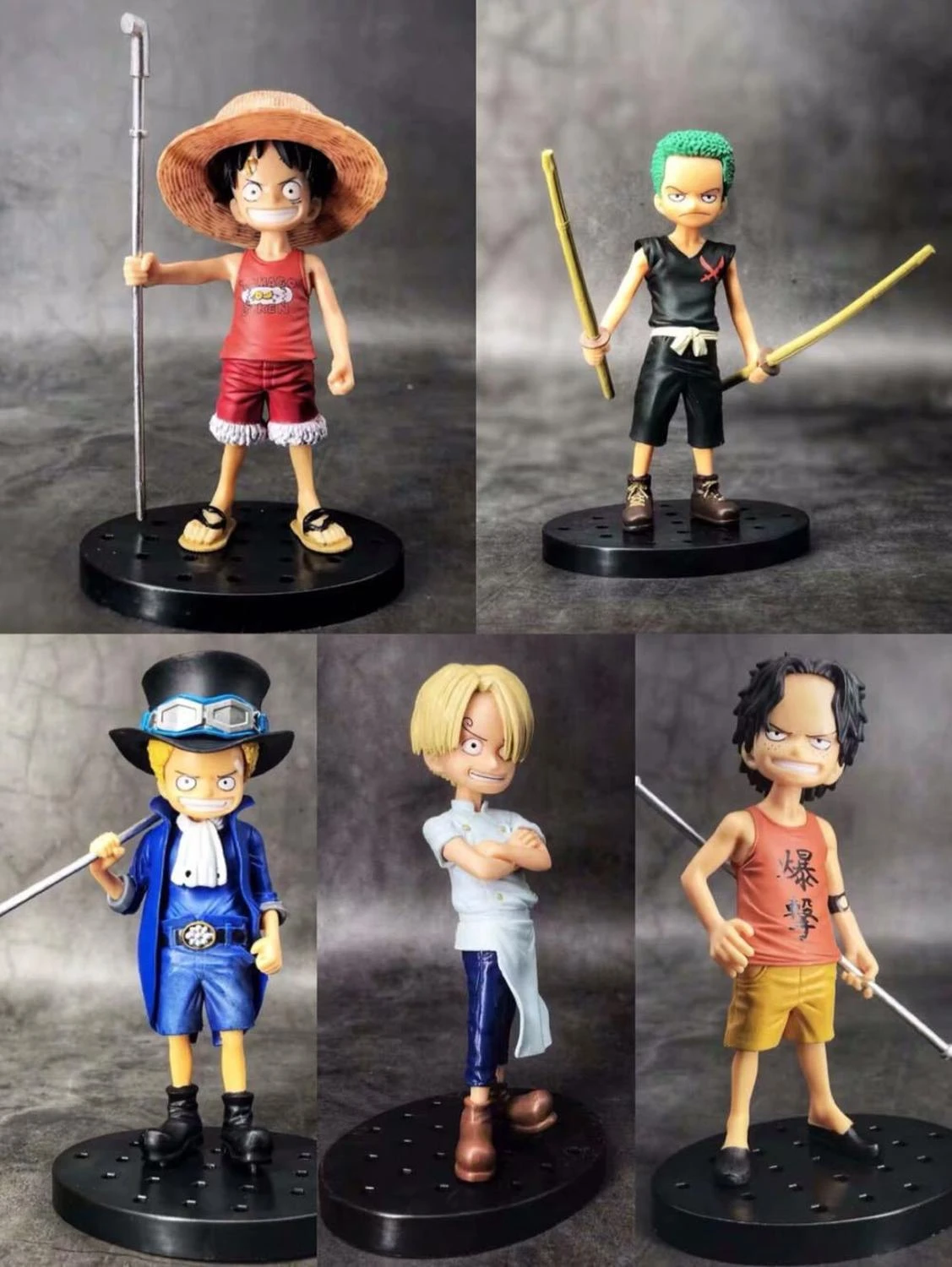 子供時代版ルフィ サンジ サボ エース ゾロ かわいい子供向けpvcアクションフィギュア コレクタブルモデルq 12cm Action Figures Aliexpress