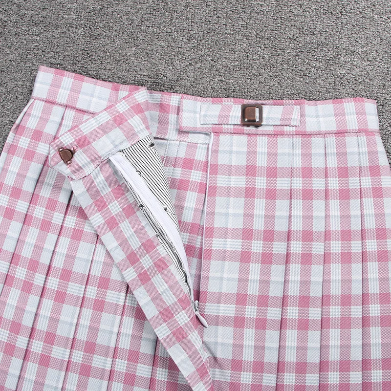 Salted Checked JK Uniform Pleated Skirt Cotton Material Skirt Cute Student Cloth