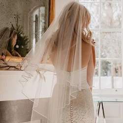 White Ivory wedding Veil Shoulder Length One-Layer Short Veil with Comb Wedding Veil Velos de Noiva Soft Bridal Veil for Girls