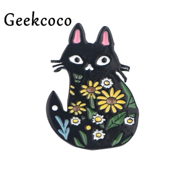 

10pcs/lot Cat Cartoon kawaii animal Brooches Enamel Pins Medal Denim Lapel Pin Bag Badges Jewelry diy craft decoration J0692