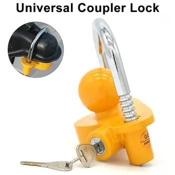 

Anti-Theft Storage Towing Coupler Lock Universal Trailer Hitch Security Lock Adjustable With 2 Keys-Heavy Duty Design Steel Bar