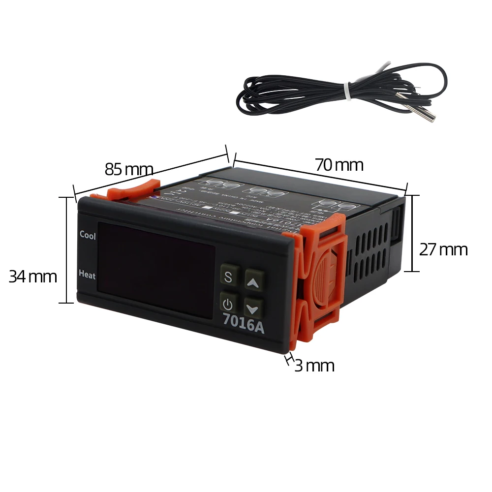 High-Power Digital Temperature Controller with NTC Sensor and Thermostat Heating/Cooling (220V, 30A)