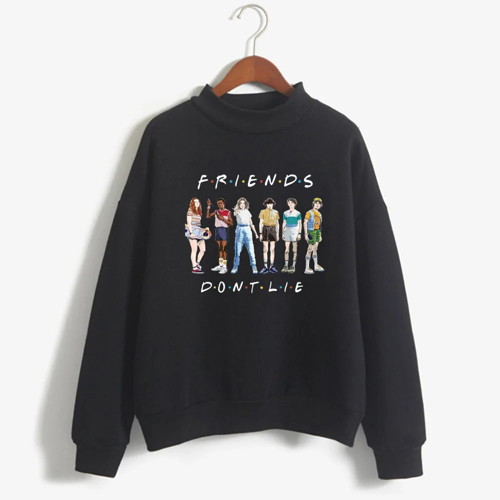 Nagodo friends/Женская толстовка; сезон осень-зима; необычные вещи; sudadera mujer; одежда больших размеров; свитер с высоким воротником; femme - Цвет: black