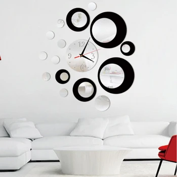 

Wall clock Circle Around 3D Wall Watch Wall Sticker DIY Art Home Decoration Living Room Quartz Brief Design For Living Room Tool