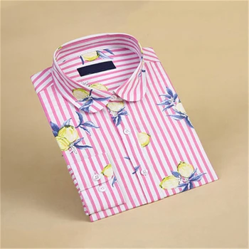 

Dioufond Floral Print Ladies Tops Shirt 5XL Plus Size Polka Dot Turn-down Collar Women Blouse Casual Long Sleeve Blusas Feminina