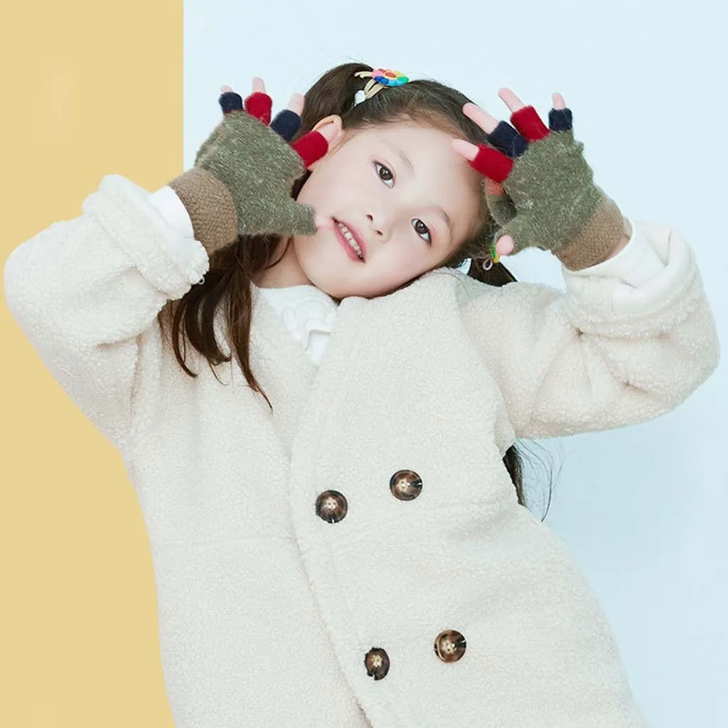 Детская одежда с принтом пятиконечной звезды для вязать раскладушка Перчатки осенью и зимой путешествия незамерзающий росы палец письменной форме дома тепло хит#40