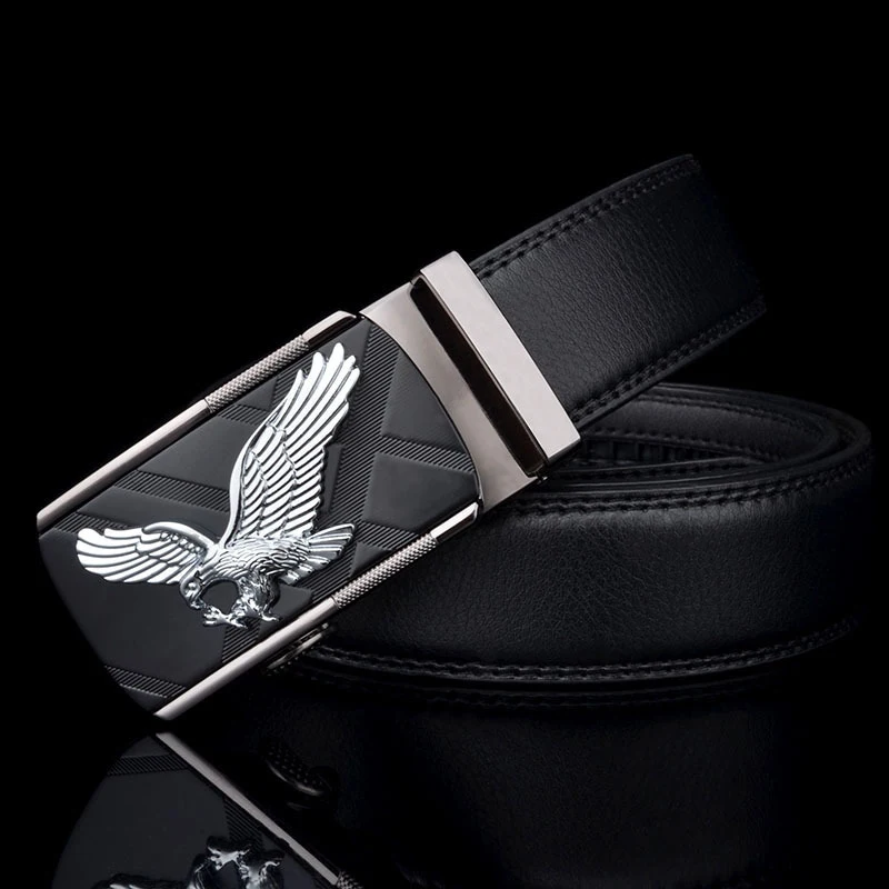 men's belts for jeans Belts For Men Eagle Metal Automatic Buckle Split Leather Waist Belt For Luxury Fashion Cowhide Men's Belt Novelty 3.5cm belts designer