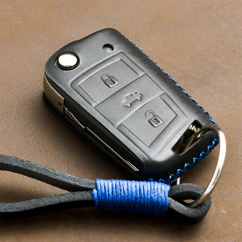 Кожаный чехол для ключей для Volkswagen VW Golf 7 GTI R MK7 Tiguan для Skoda Octavia A7 Karoq для Seat Leon Ibiza Key Portect