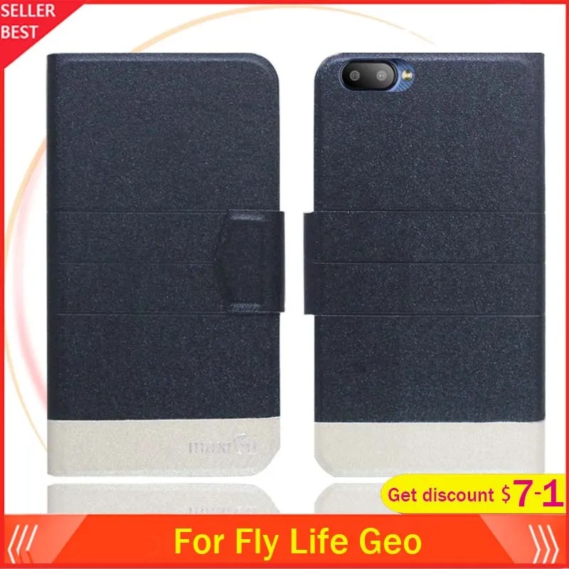 

5 Colors Hot!! Fly Life Geo Case 4.95" Flip Ultra-thin Leather Exclusive Phone Cover Fashion Folio Book Card Slots