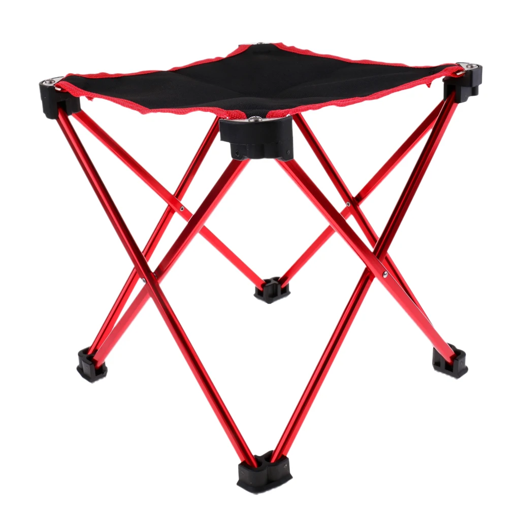 Lightweight Portable Folding Camping Stool Backpacking Chair with Carry Bag for Hiking Beach Fishing Outdoor Travel - Цвет: Красный