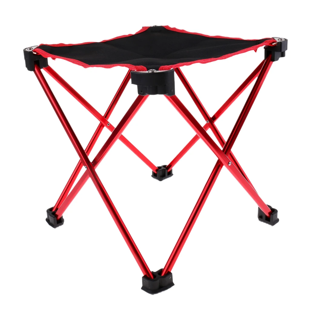Красный Lightweight Portable Folding Camping Stool Backpacking Chair with Carry Bag for Hiking Beach Fishing Outdoor Travel - Цвет: Красный