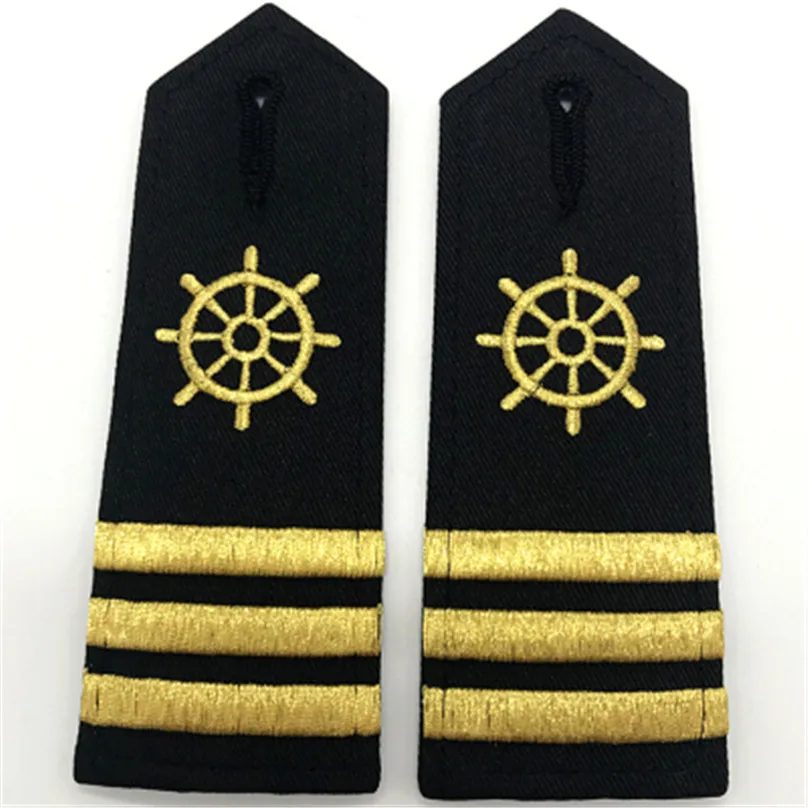 Navy Epaulette Shoulder Board Hard Maritime Shoulder Board Strap Sailors Anchor Paddle Wheels Captain Epaulettes Rudder Propeller For Uniform Decoration