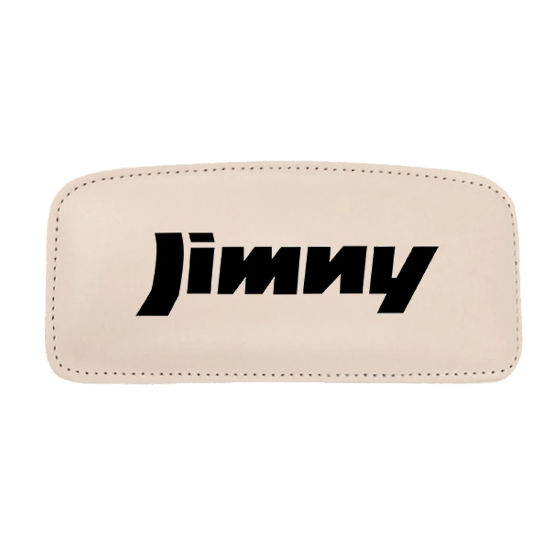Подушка для поддержки бедра, автомобильный наколенник для Suzuki Jimny, аксессуары для салона автомобиля, мягкая кожаная подушка для автомобильного сиденья - Название цвета: BEIGE  BLACK 1pcs