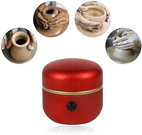 1500RPM Mini Electric Pottery Wheel Machine Small Pottery Forming Machine with Tray for DIY Ceramic Work Clay Craft US EU Plug