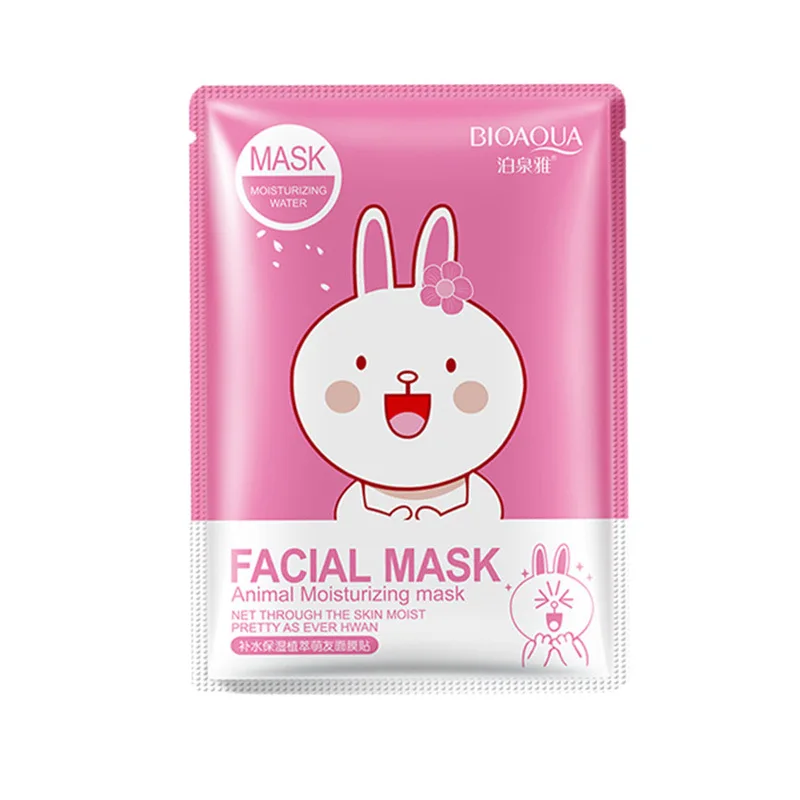 BIOAQUA маска для лица с животными маска для лица глубокое увлажнение листовая маска контроль жирности осветляет кожу маска для женщин корейская косметика - Цвет: 1pc