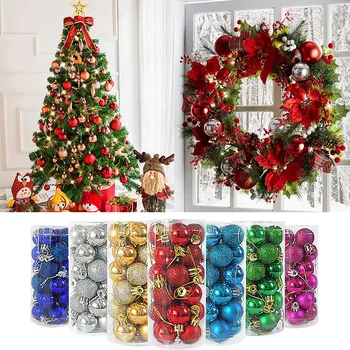 

24pcs 30mm Christmas Xmas Tree Ball Home Decor Hanging Ornament 2020 Bauble Hanging Home Party Ornament Decor Navidad