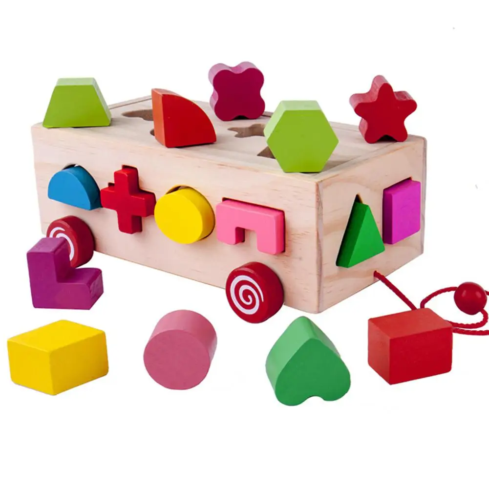 

None 16 Holes Intelligence Box Wooden Different Shape Sorter Baby Cognitive and Matching Building Blocks Early Educational Toys