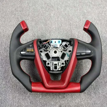 

Bluebirds Supercar Cuatomized Real Carbon Fiber Sports Steering Wheel Alcantara Leather compatible for Nissan lannia 2016-2020