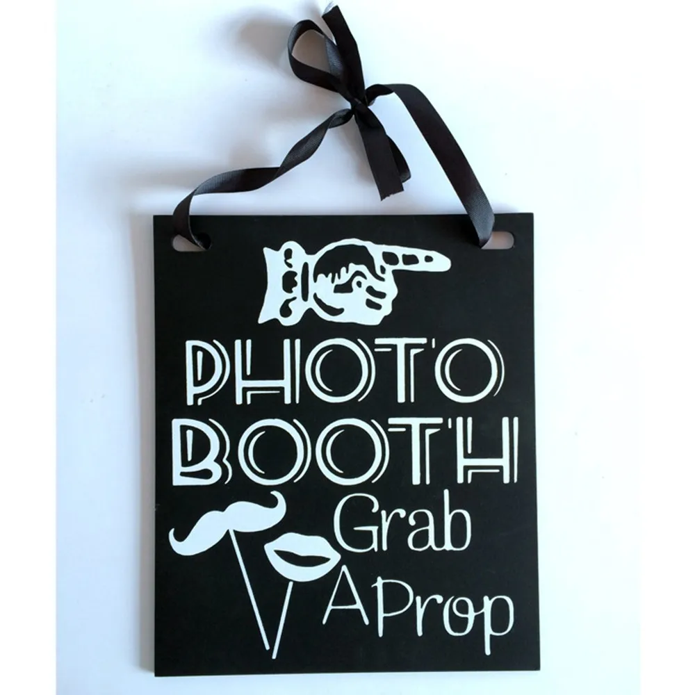 25.5x30.5cm Home Party Dual-use Hanging Boards Wedding Record Message Blackboard Wooden Engagement Shooting Props